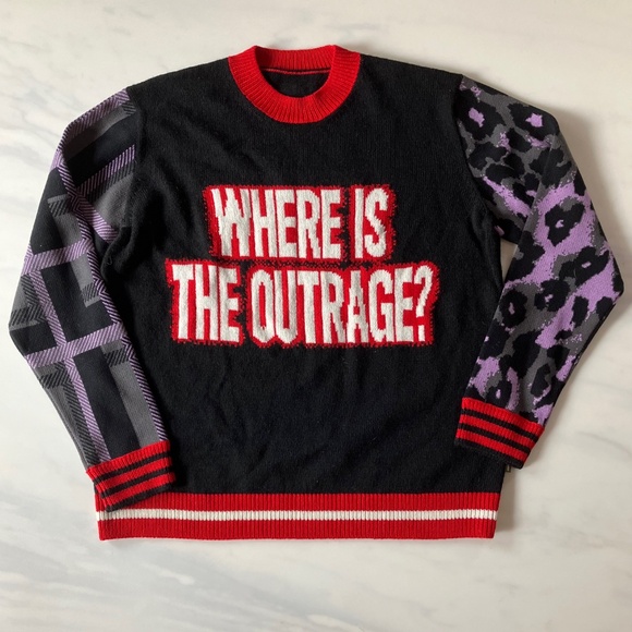 RARE Marc Jacobs Prototype Sweater by Gonul Orme “Where is the Outrage" 21” p2p - Picture 3 of 7